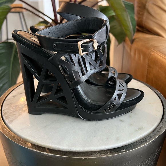 BCBG Black Sato Wedge Sandals - Picture 2 of 6